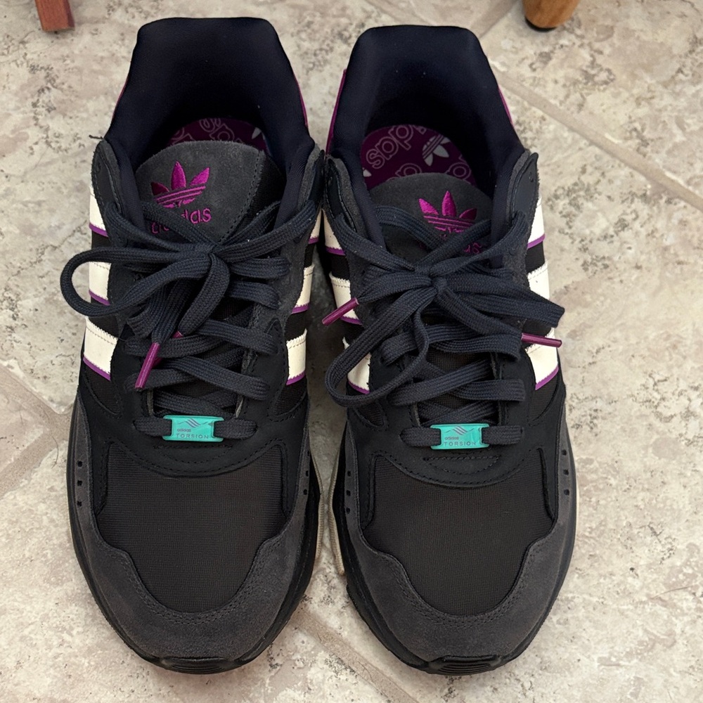 Adidas Men Black and Purple Sneakers